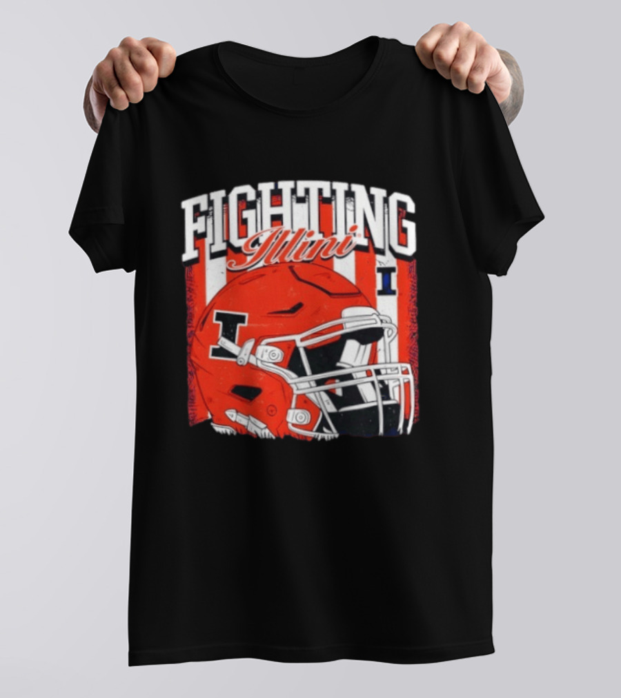 Fighting Illini NCAA Football Illinois Helmet T-Shirt