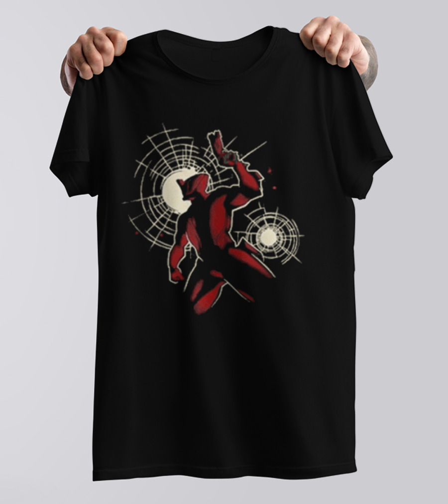 Warframe Tennocon 2026 Red And Tan Abstract Character With Circular T-Shirt