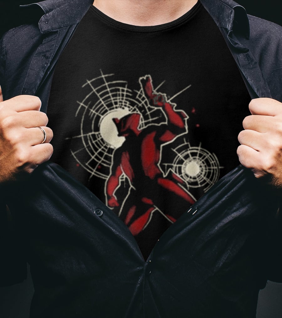 Warframe Tennocon 2026 Red And Tan Abstract Character With Circular T-Shirt
