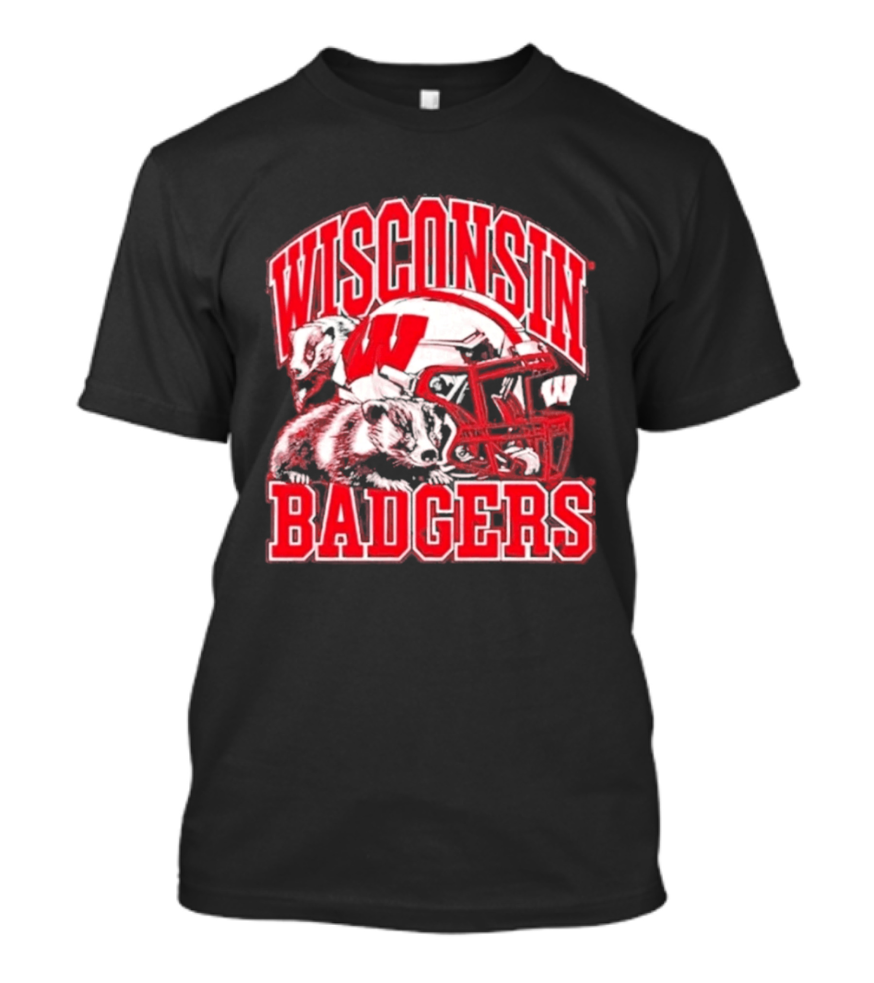 Wisconsin Badgers Football Helmet NCAA Team Pride T-Shirt