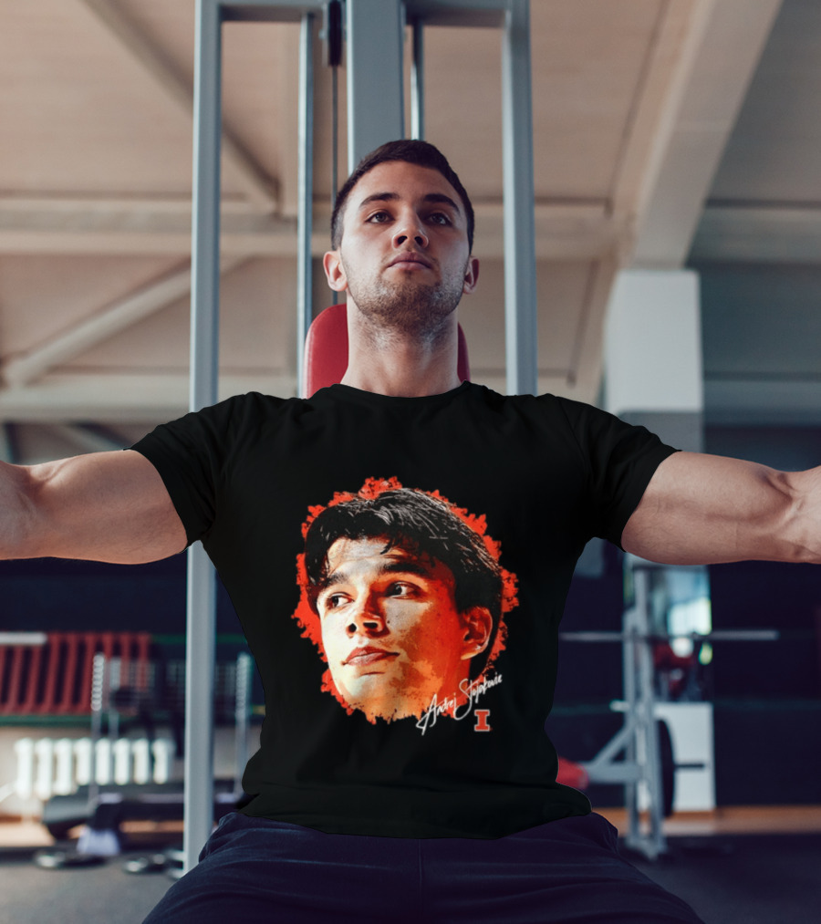 Illinois Fighting Illini Andrej Stojakovic NCAA Men's Basketball Game Face T-Shirt