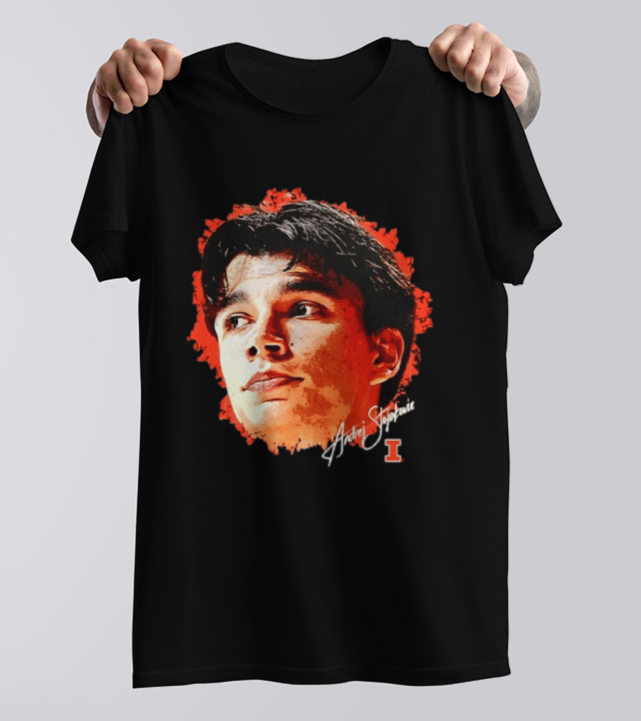 Illinois Fighting Illini Andrej Stojakovic NCAA Men's Basketball Game Face T-Shirt