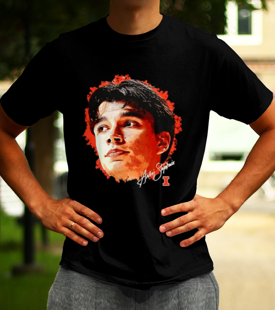 Illinois Fighting Illini Andrej Stojakovic NCAA Men's Basketball Game Face T-Shirt