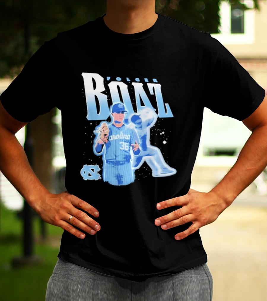 Folger Boaz Carolina Tar Heels Baseball 36 North Carolina Illustrated T-Shirt