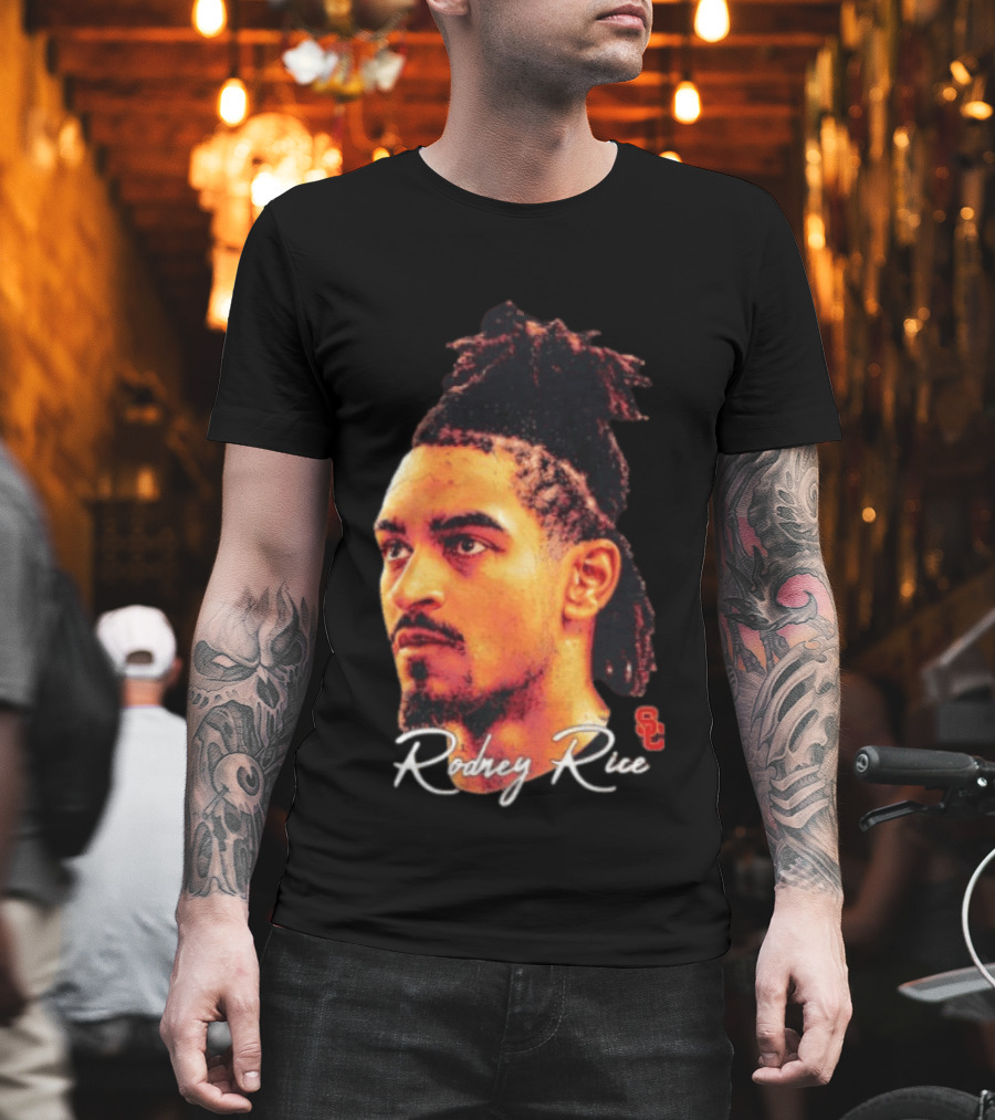 Rodney Rice USC Trojans NCAA Men's Basketball Game Face T-Shirt