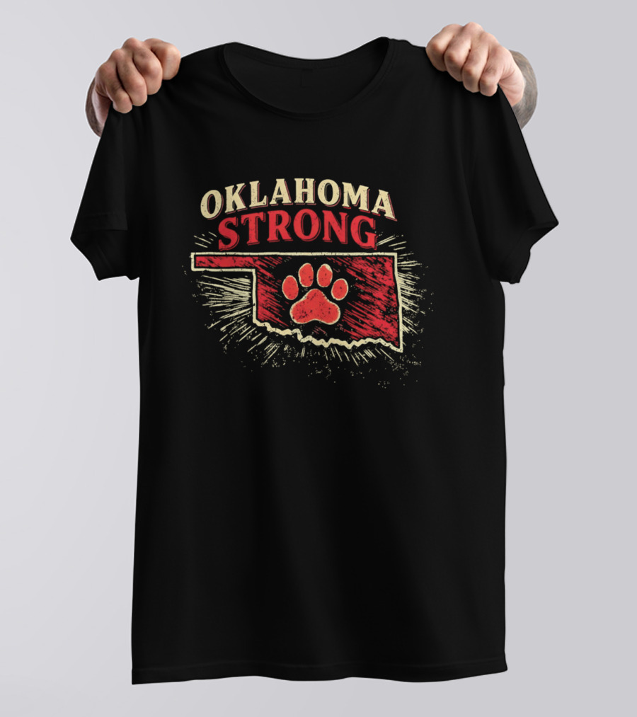 Oklahoma Strong 2026 State Pride Paw Print T-Shirt