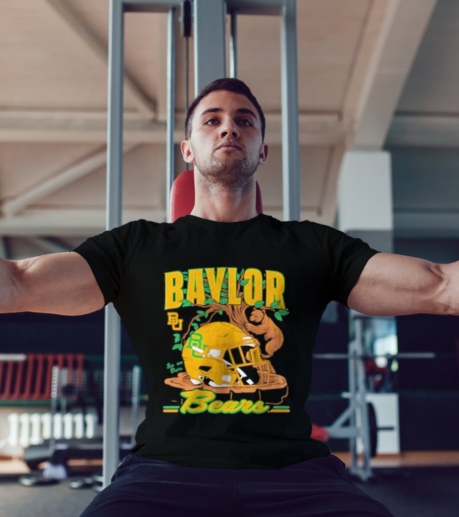 Baylor Bears Football Helmet With Bears And Trees T-Shirt