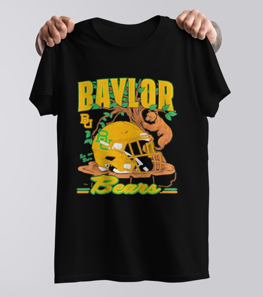 Baylor Bears Football Helmet With Bears And Trees T-Shirt