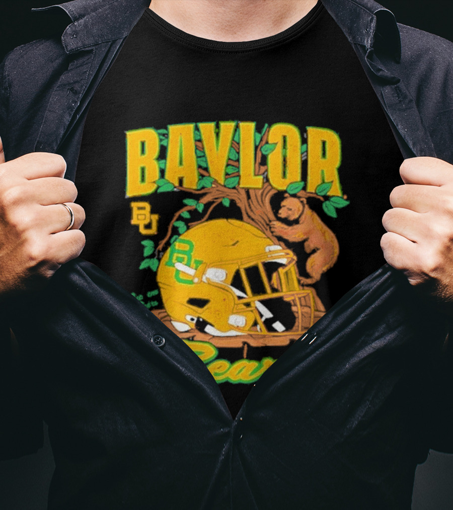 Baylor Bears Football Helmet With Bears And Trees T-Shirt