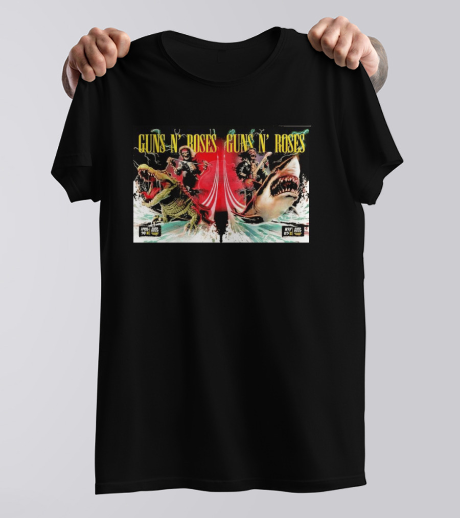 Guns N' Roses April 30 May 5 2026 Hollywood FL Crocodile Shark Skeleton Rock Tour T-Shirt