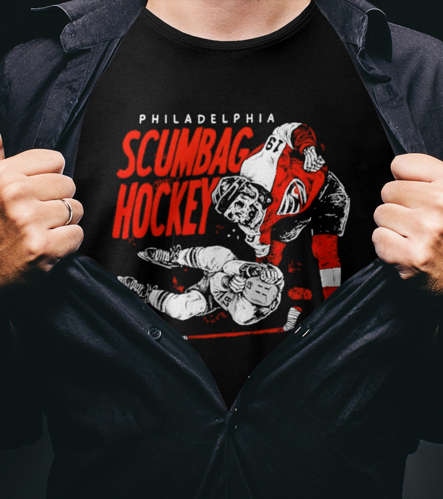 Philadelphia Scumbag Hockey Skeleton Garnet Hathaway NHL 2026 T-Shirt