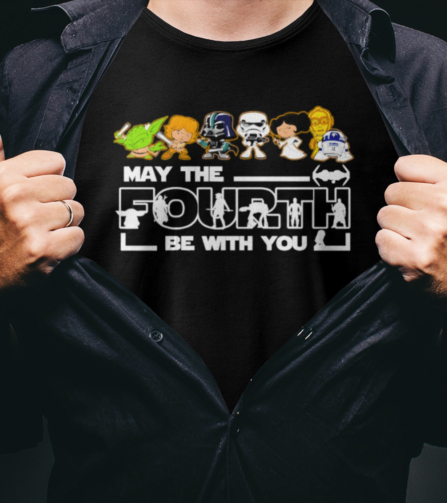 May The Fourth Be With You Star Wars Characters Celebration T-Shirt
