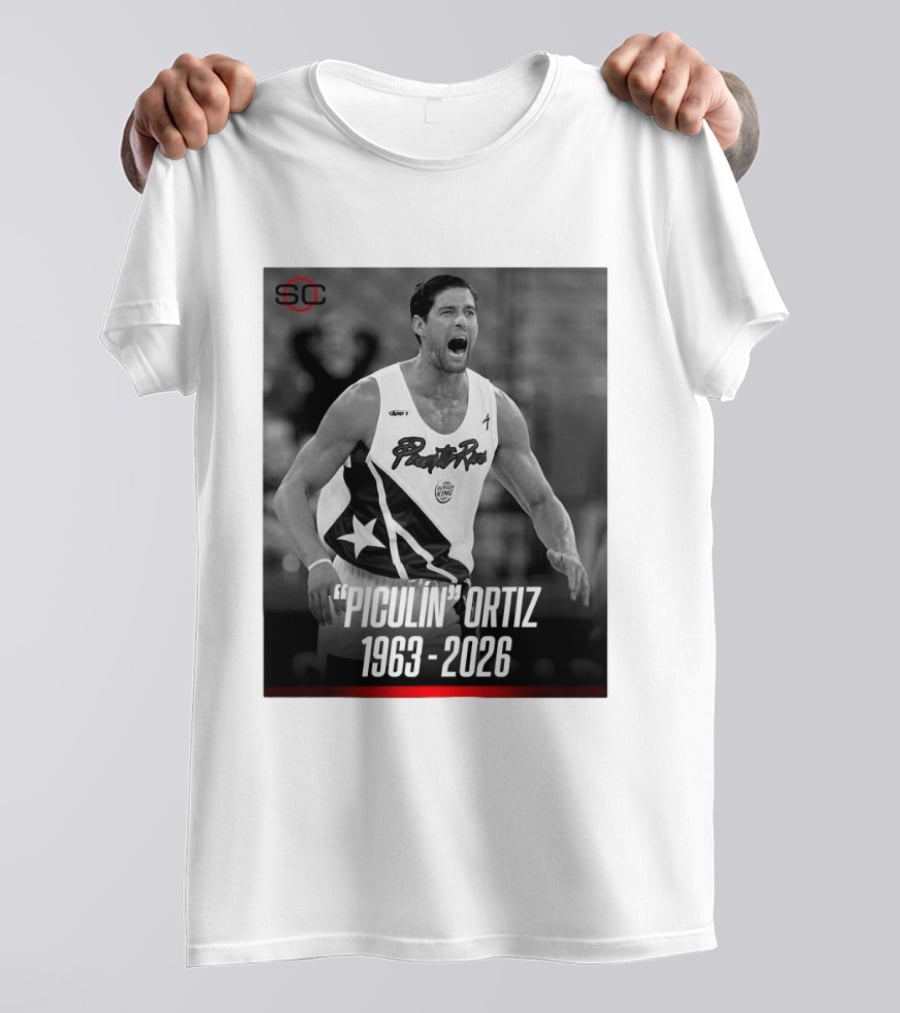 Piculín Ortiz Puerto Rico Basketball Legend 1963 2026 T-Shirt