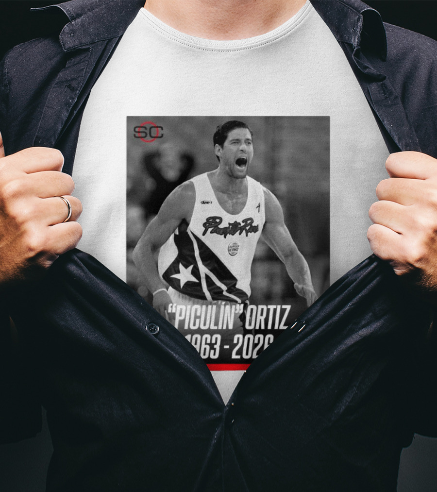 Piculín Ortiz Puerto Rico Basketball Legend 1963 2026 T-Shirt