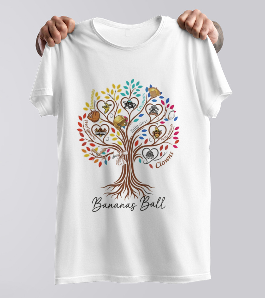 Bananas Ball Tree Tailgaters Clowns Baseball Teams T-Shirt