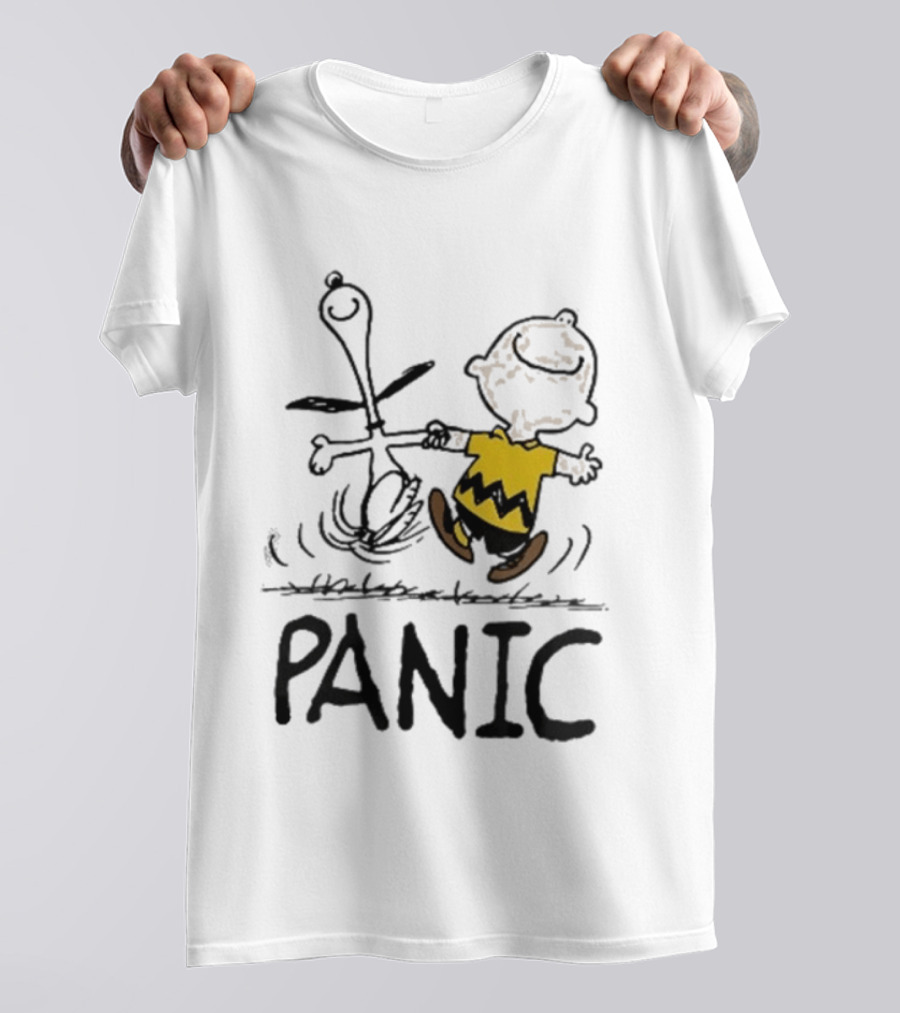 Charlie Brown Snoopy Panic Sometimes A Dog Is As Good As Any Man Peanuts Comic Strip Fun T-Shirt