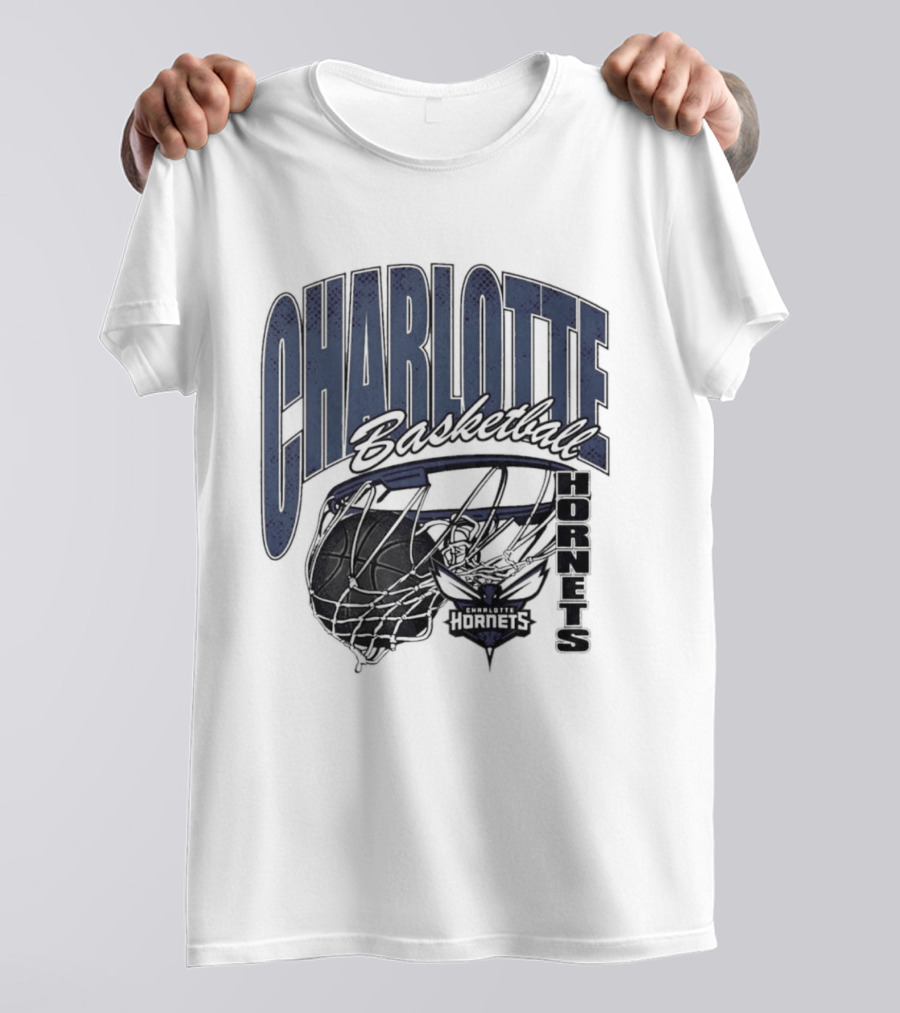 Charlotte Hornets Basketball Script Swish Iconic NBA Team T-Shirt