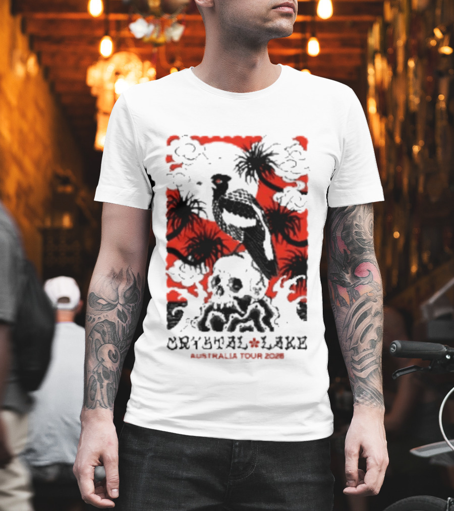 Crystal Lake Australia Tour 2026 Bird Skull Tropical T-Shirt