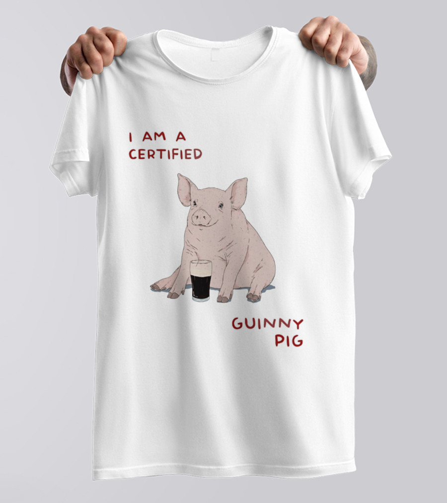 I Am Certified Guinny Pig With Beer Glass T-Shirt