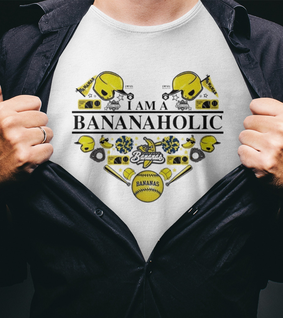I Am A Bananaholic Bananas Baseball Fanatic T-Shirt