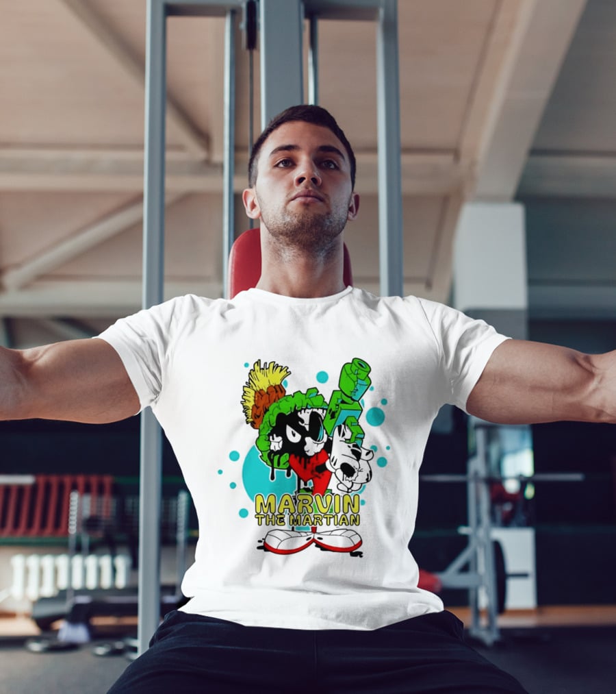 Marvin The Martian Retro Cartoon Character With Ray Gun T-Shirt