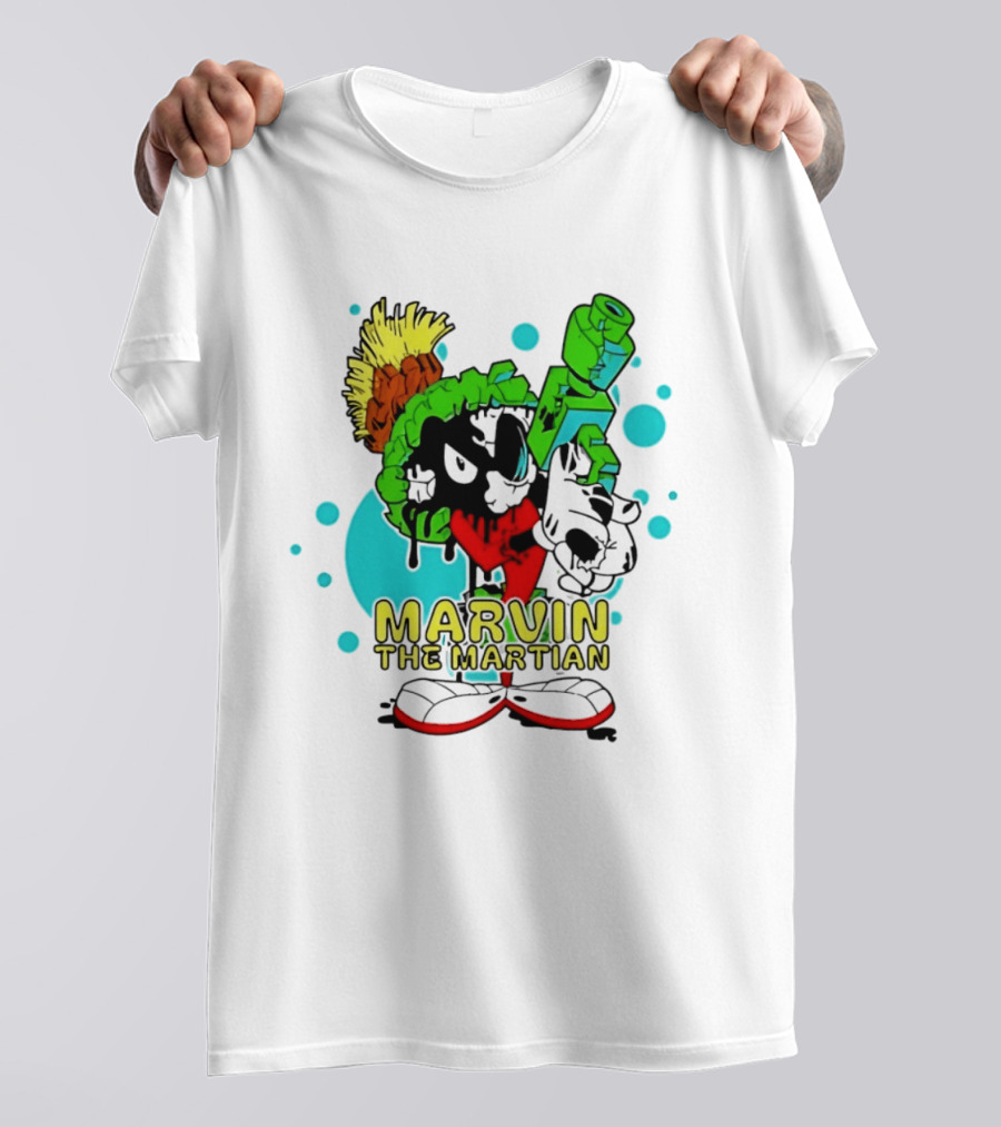 Marvin The Martian Retro Cartoon Character With Ray Gun T-Shirt