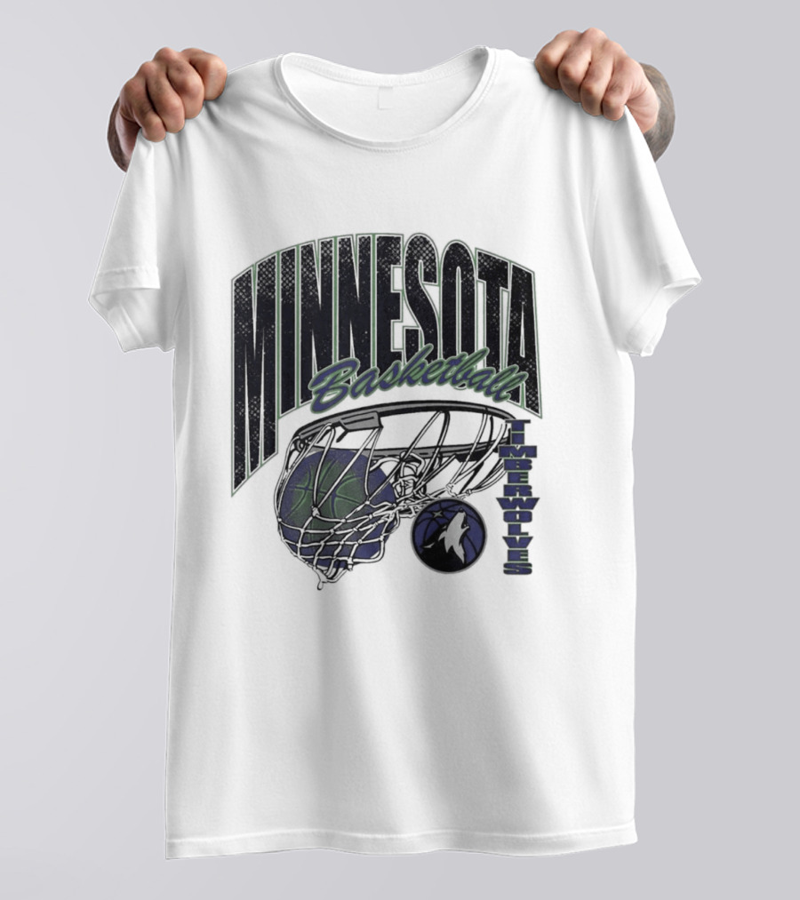 Minnesota Basketball Timberwolves Net And Ball T-Shirt