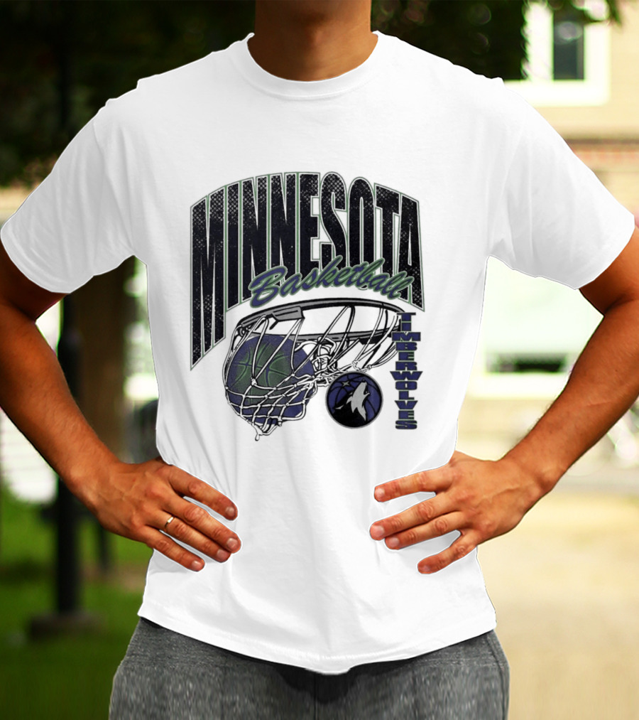 Minnesota Basketball Timberwolves Net And Ball T-Shirt