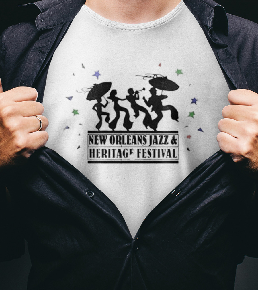 New Orleans Jazz Heritage Festival Second Line Celebration T-Shirt