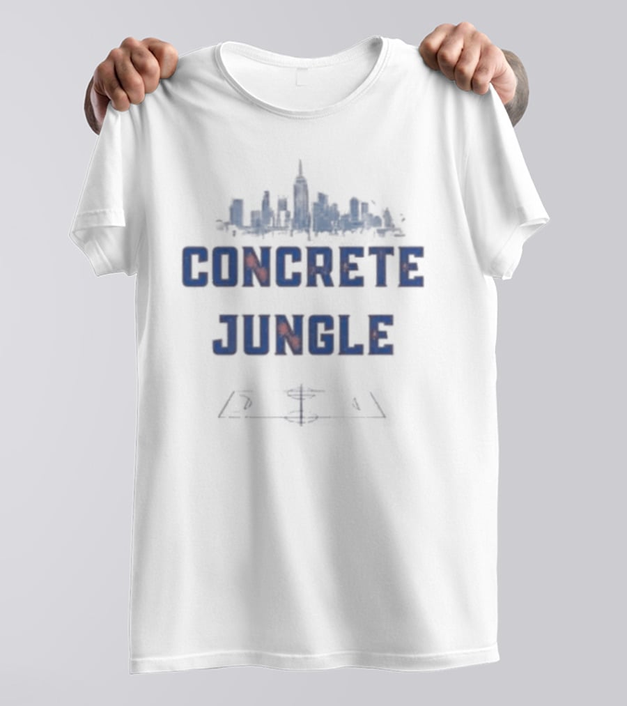 New York Knicks Concrete Jungle Skyline Basketball City Scene T-Shirt