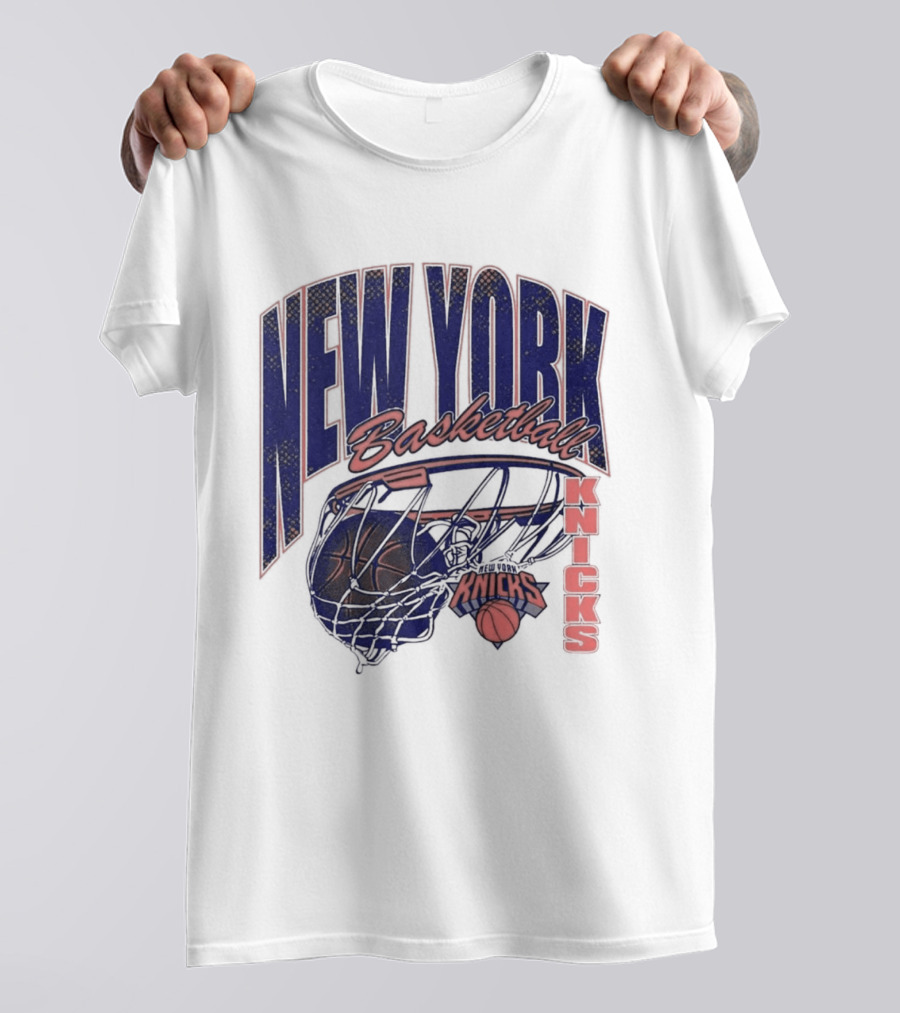 New York Basketball Knicks Net And Ball Swish T-Shirt