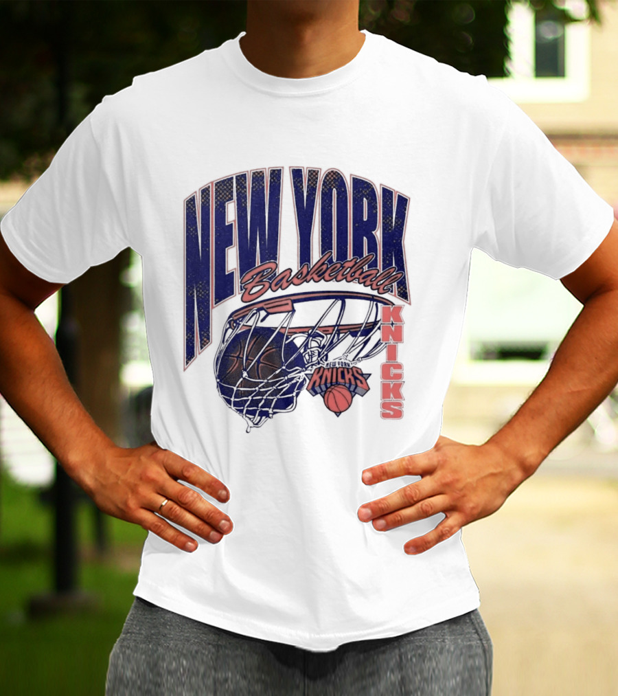 New York Basketball Knicks Net And Ball Swish T-Shirt
