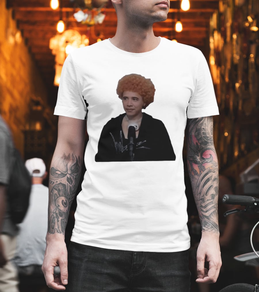 Obama Spice Meme Satirical Icon With Afro Wig T-Shirt