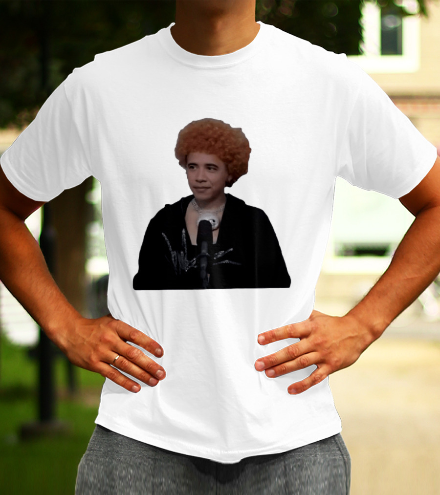 Obama Spice Meme Satirical Icon With Afro Wig T-Shirt