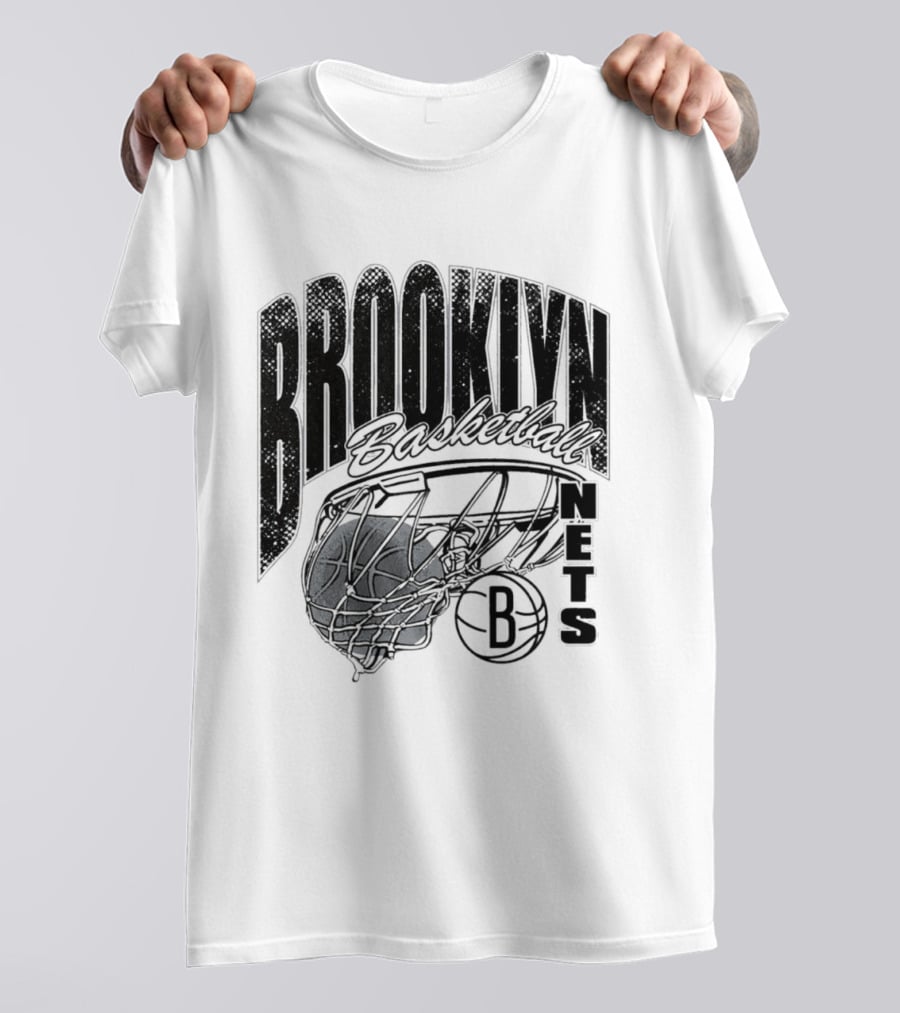 Brooklyn Basketball Nets Swish Ball Script T-Shirt