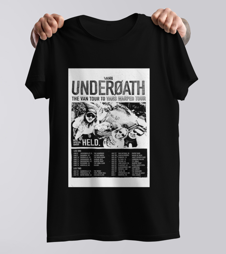 Vans Underoath The Van Tour To Vans Warped Tour 2026 With Special Guest Held T-Shirt