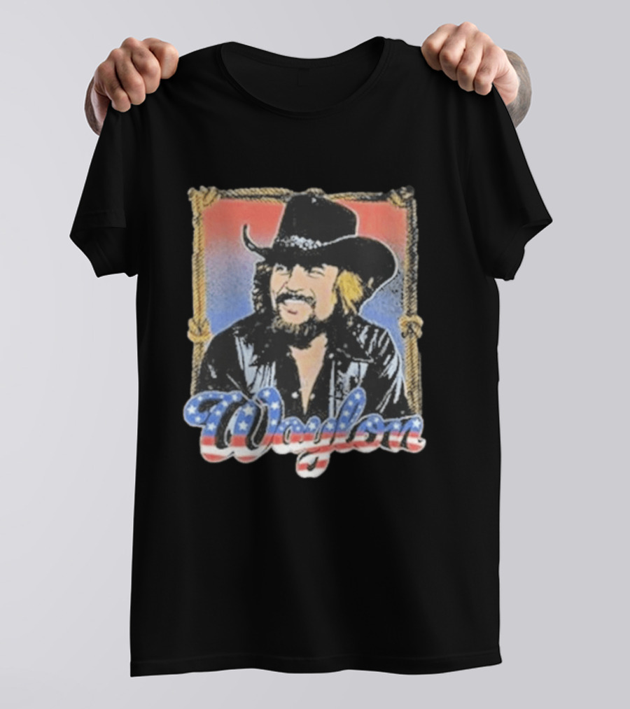 Waylon Jennings Cowboy Americana Country Music Legend T-Shirt