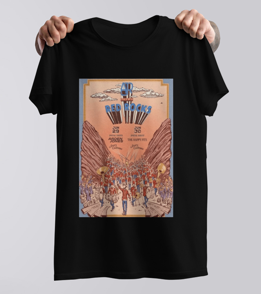 AJR Live At Red Rocks June 29 30 2026 Morrison CO Featuring Red Rocks With Special Guests Ardern Jones The Happy Fits T-Shirt