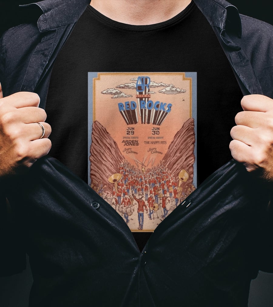 AJR Live At Red Rocks June 29 30 2026 Morrison CO Featuring Red Rocks With Special Guests Ardern Jones The Happy Fits T-Shirt