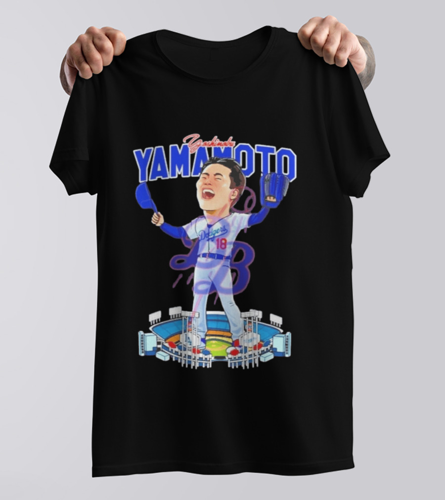 Celebrating Yamamoto Dodgers Baseball Victory T-Shirt