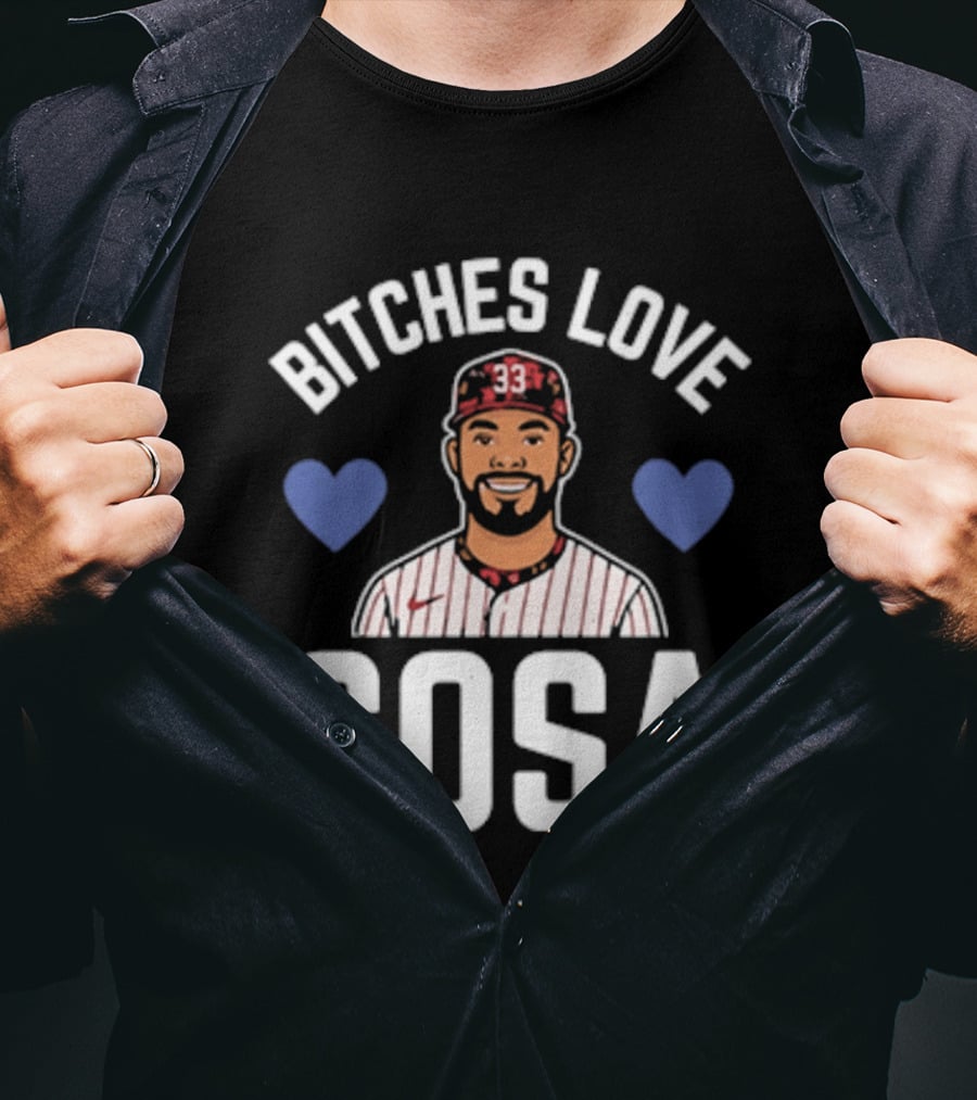 Bitches Love Sosa Edmundo Sosa Baseball Player 33 Hearts T-Shirt