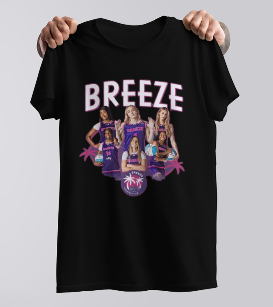 Breeze Basketball Club Team Players Palm Trees T-Shirt
