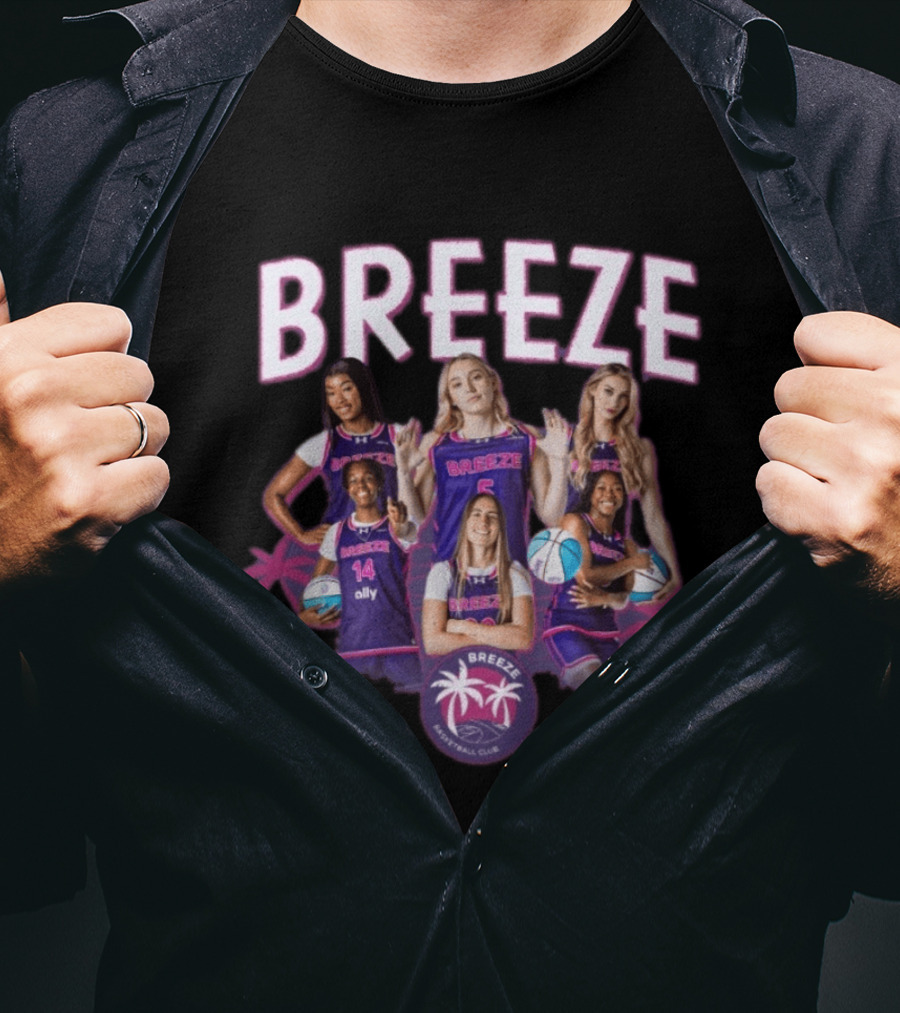 Breeze Basketball Club Team Players Palm Trees T-Shirt