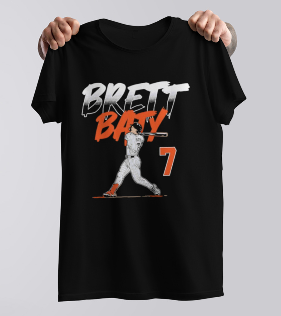 Brett Baty 7 New York Mets Slugger Swing T-Shirt
