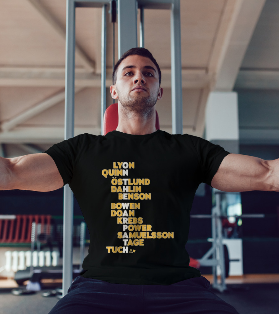 Buffalo Hockey On The Warpath Lyon Quinn Östlund Dahlin Benson Buffalo 2026 T-Shirt