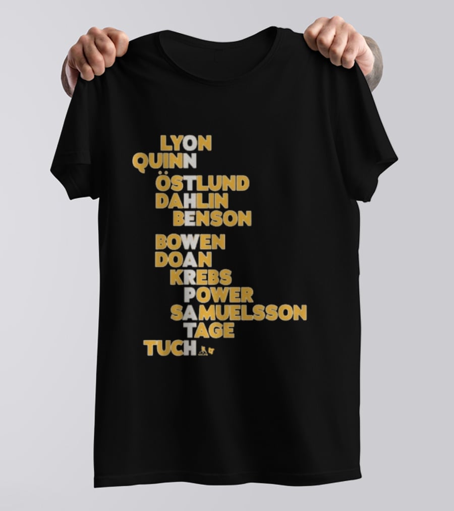 Buffalo Hockey On The Warpath Lyon Quinn Östlund Dahlin Benson Buffalo 2026 T-Shirt