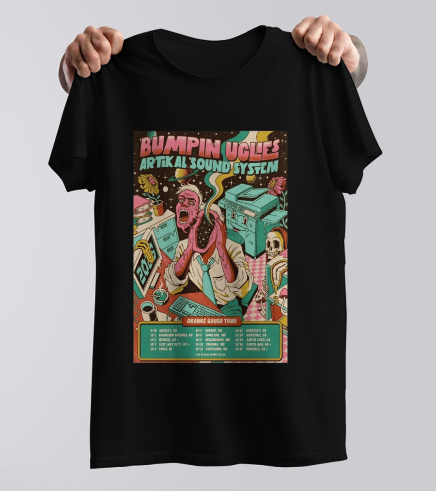 Bumpin Uglies Artikal Sound System Orange Crush Tour 2026 Psychedelic Cosmic Concert T-Shirt
