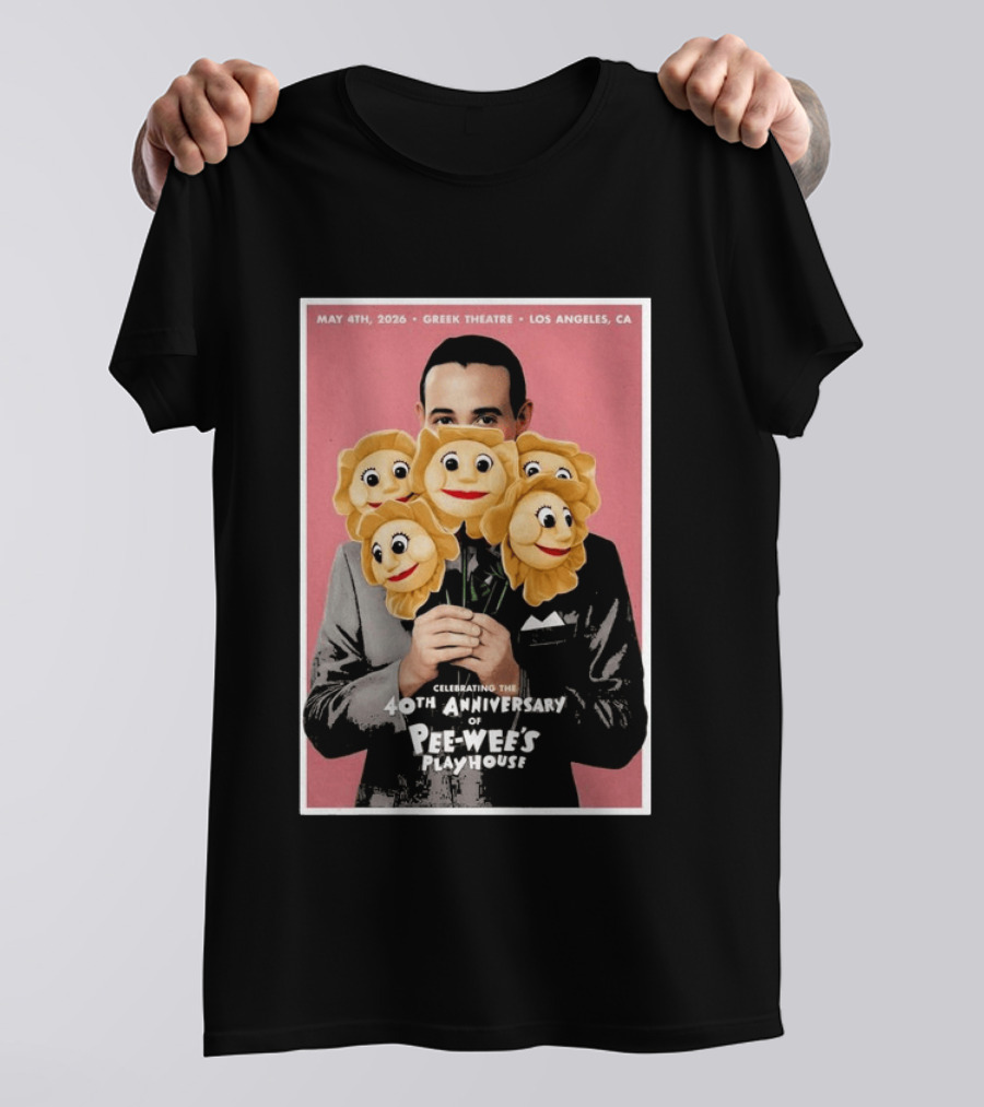 Celebrating The 40th Anniversary Of Pee Wee's Playhouse May 4th 2026 Greek Theatre Los Angeles CA T-Shirt