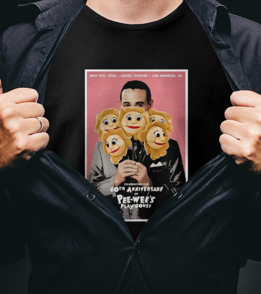 Celebrating The 40th Anniversary Of Pee Wee's Playhouse May 4th 2026 Greek Theatre Los Angeles CA T-Shirt