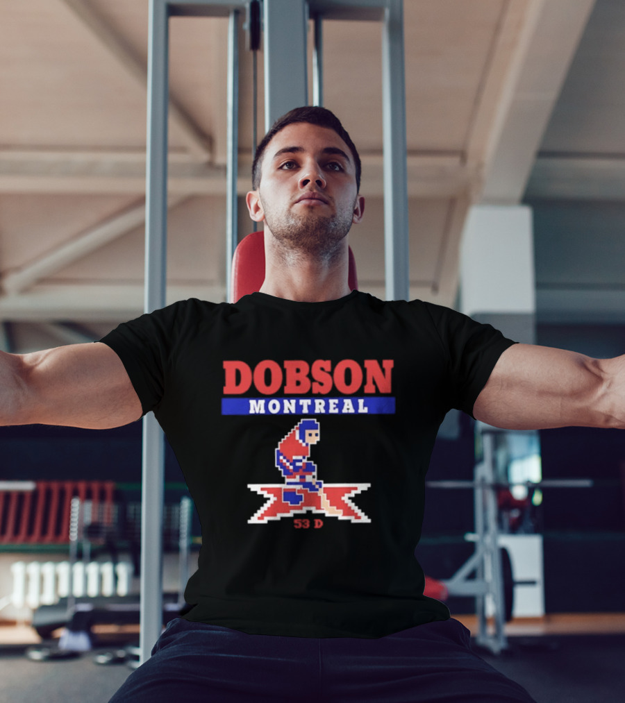 Dobson Montreal Canadiens Pixel Art Hockey 53 D T-Shirt